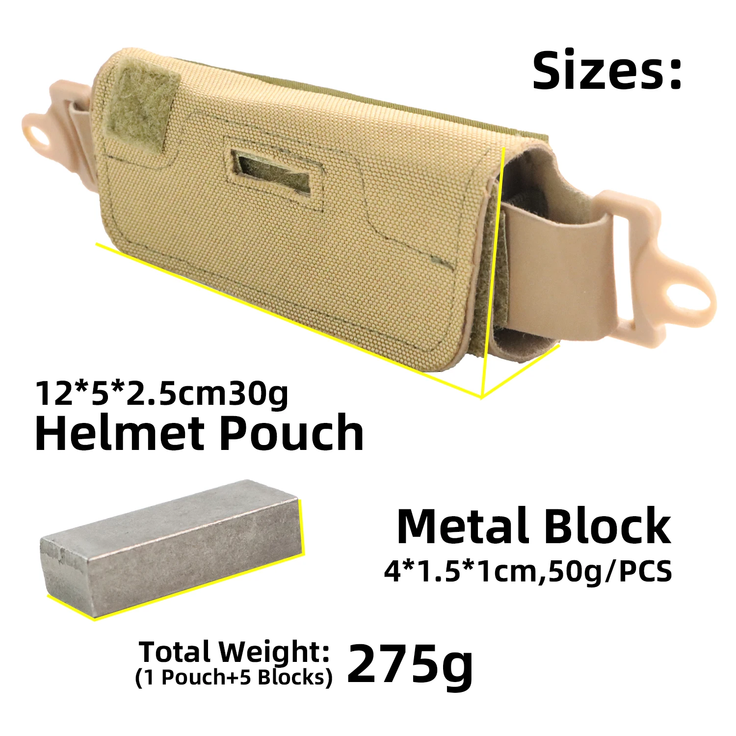 BOOIU Airsoft Tactical Helmet NVG Counterweight Pouch with 5 Counter Blocks for OPS Core Fast BJ PJ MH Helmet Accessory