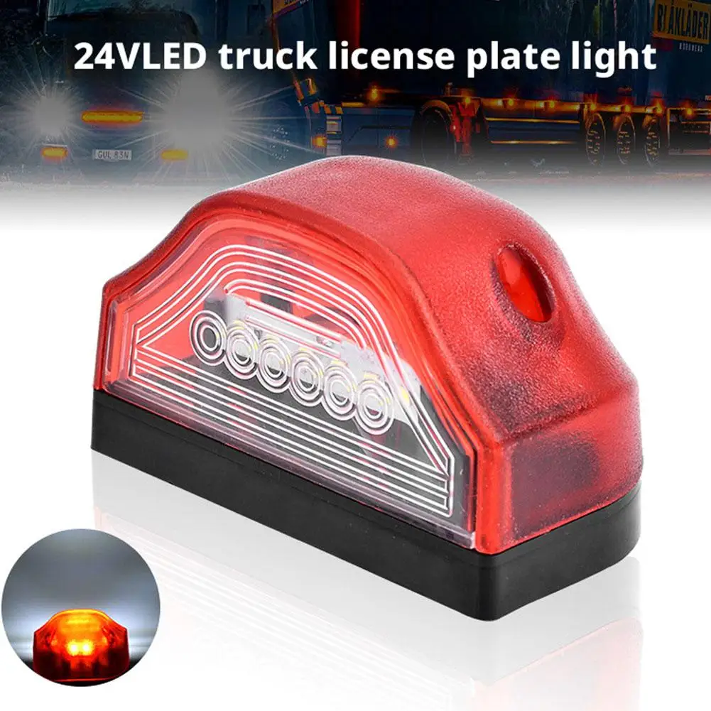 2pcs Car Taillights Truck Universal 6led License Plate Lights Warning License Lights,edge Newest Lights,24v Lights,car V16 D9c5