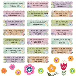 200pcs Inspirational Stickers Colorful Flowers Verse Stickers Planner Religious Stickers Vase Laptop Screen Labels.