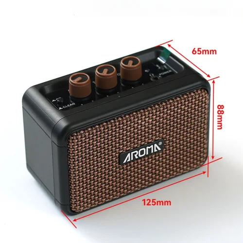 Imagen 2 del producto Aroma AG-04 amplificador de guitarra salida de 5W altavoz Dual con BT inalámbrico/batería recargable/auriculares Aux Jack amplificador de guitarra