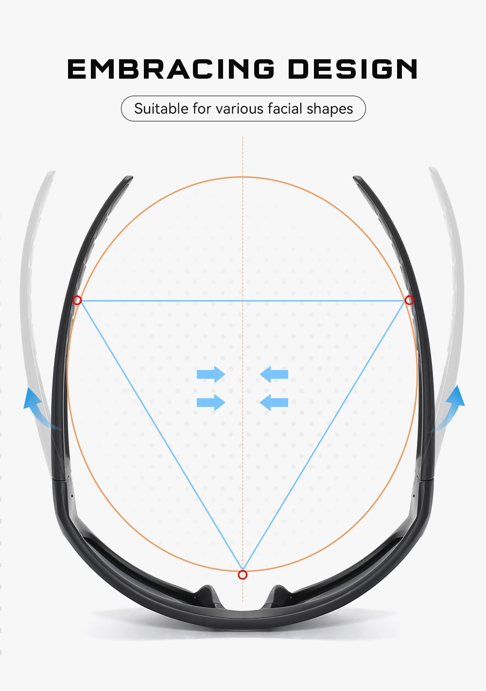 Kdeam Herren Fahrrads onnen brille polarisiert große Elastizität von tr90 Material Reit sonnenbrille 1,2mm Dicke Polarisation gläser – Detail 3