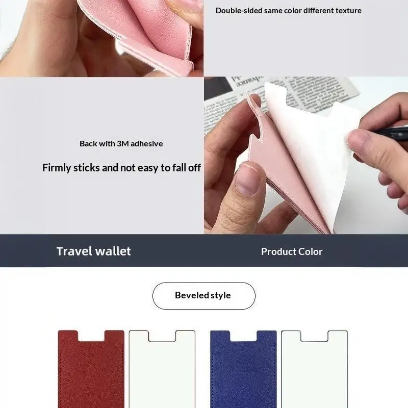 Kartenetikett aus PU-Leder für die Rückseite des Telefons, stark klebend, schlankes Design für den täglichen Gebrauch, Geschäftsreisen, Outdoor-Aktivitäten. – Detail 7