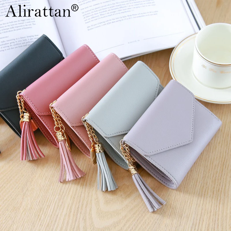 

Alirattan Fashion Solid Color Credit Card ID Card Multi-slot Card Holder Casual PU Leather Mini Coin Purse Wallet Case Pocket
