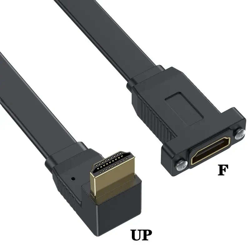 

Плоский HDMI-удлинитель совместимый с версией 2,0 штекер-гнездо с фиксированным винтовым отверстием кабель шасси с поддержкой 4K 60 Гц