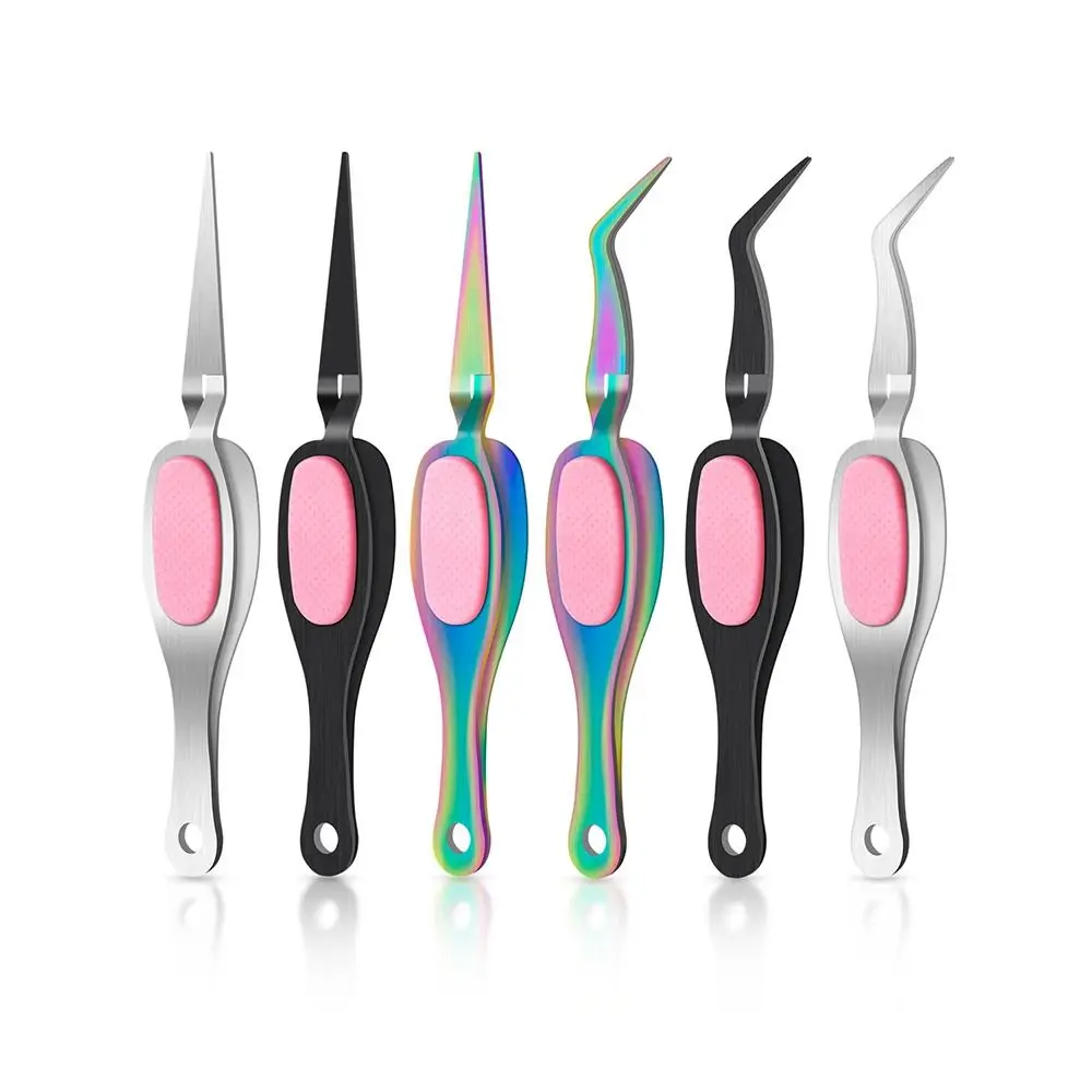 Durable Nail Art Shaping Tweezers Portable Multi-purpose Shaping Clip Anti-slip Stainless Steel Nails Extension Clips