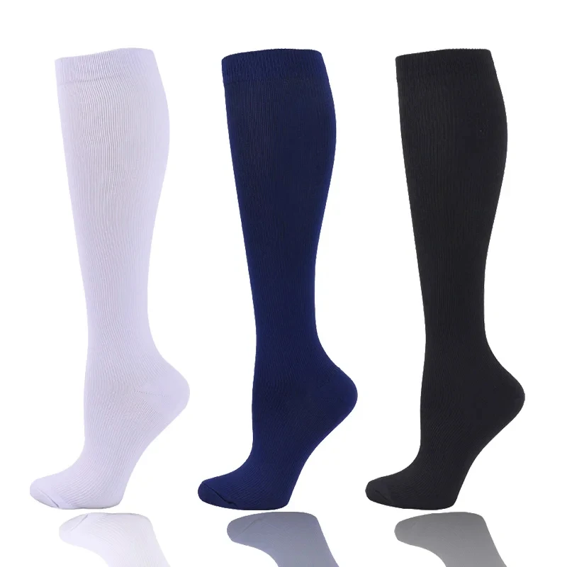 

3 Pairs Of Compression Socks Medical Varicose Veins Diabetes Swelling 20-30mmhg Knee Socks Outdoor Sports Marathon Rugby Cycling