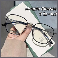 Ultra Light Large Frame Myopia Glasses for Women Trendy Anti Blue Light Lime Green Near Sight Glasses Vintage Oversize Eyewear