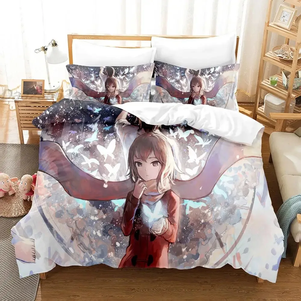 Erased Bedding Set Single Twin Full Queen King Size Bed Set Aldult Kid Bedroom Duvetcover Sets 3D Anime roupa de cama casal