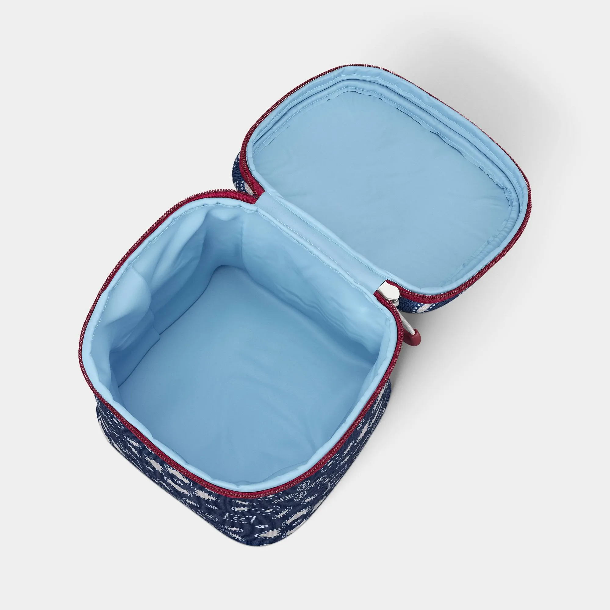 Soft Sided Personal Cooler Bag With Blue Bandana Print, Insulated Lunch Tote For Picnic Travel And Beach