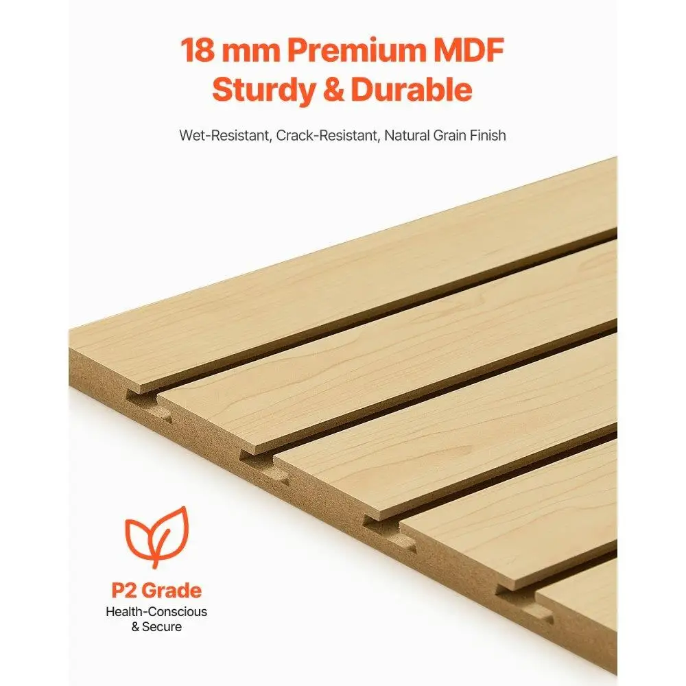 4x4フィート スラットウォールパネル MDF ナチュラル モジュラーデザイン ガレージ収納整理システム