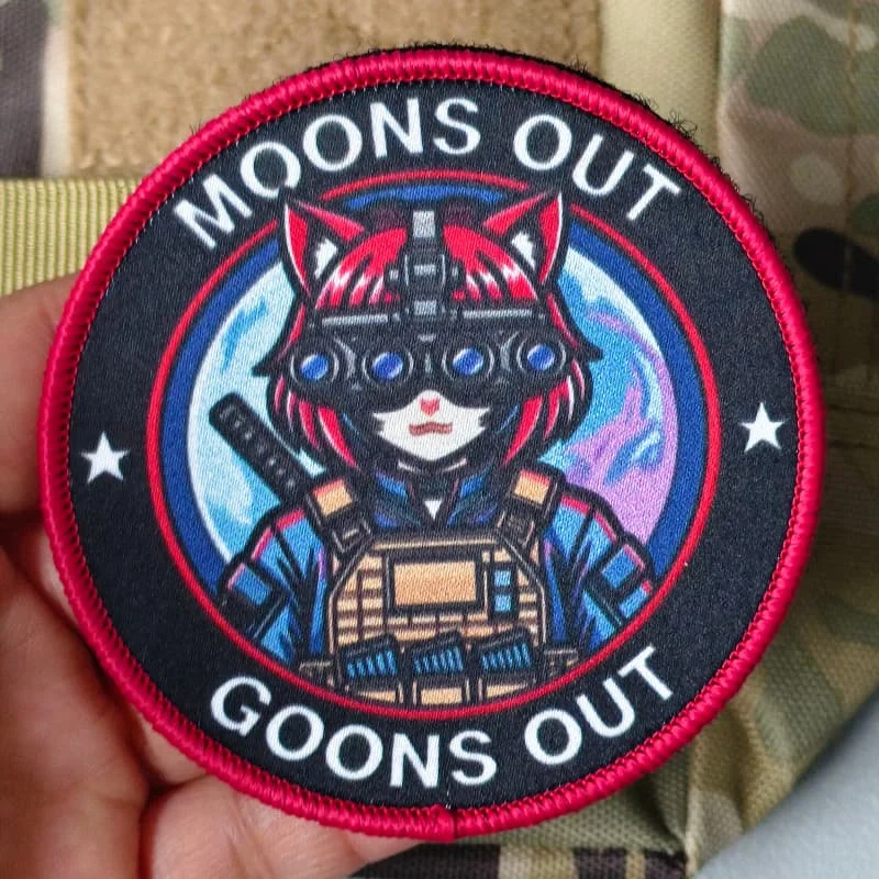 Parches Decorativos con Estampado de Chica Zorra Anime, Parches Tácticos con Gancho y Bucle, Insignias de Moral para Mochilas, Parches para Ropa