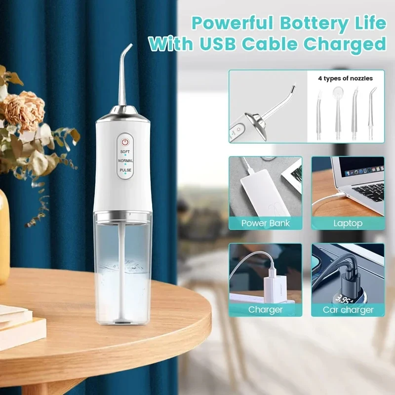 Xiaomi MIJIA Smart Electric Oral Irrigator Water Flosser 4 Jets 3 Modes USB Charging Water Jet Irrigator Dental Teeth Cleaner