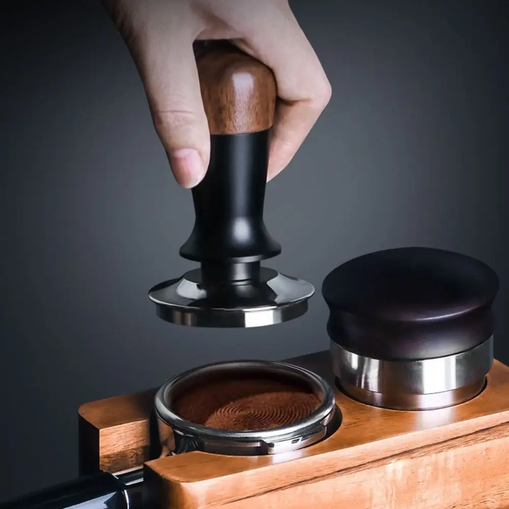 

51/53/58MM Coffee Tamper Flat/threaded Bottom Self-rebounding Coffee Leveler Stainless Steel Base Springs Design