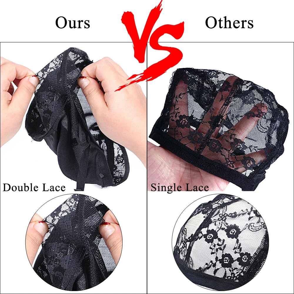 5pcs Wig Cap with Grip Band for Keeping Wigs in Place, More Full Cap-wide Transparent Lace for Lace Front Wigs #6