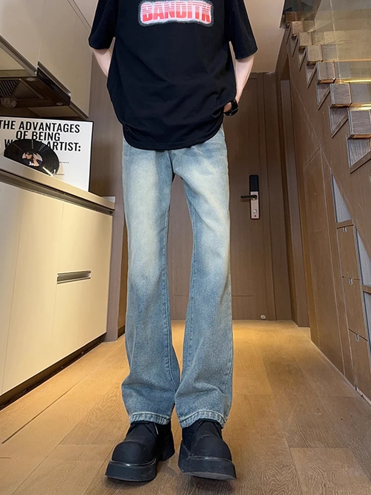 

Джинсы Slim Fit в американском стиле, прямые повседневные брюки для высоких мужчин, новинка 2025 года, джинсовые штаны в стиле High Street Vibe