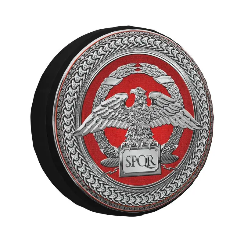 Custom Silver Roman Imperial Eagle Rome SPQR Tire Cover 4WD 4x4 Trailer Spare Wheel Protector for Honda CRV 14