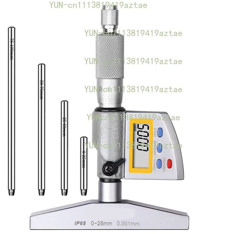 IP65 Level 0-100mm Digital Depth Micrometer  0.001mm Electronic Depth Micrometer Base Machinist Mico Gauge deep micrometer