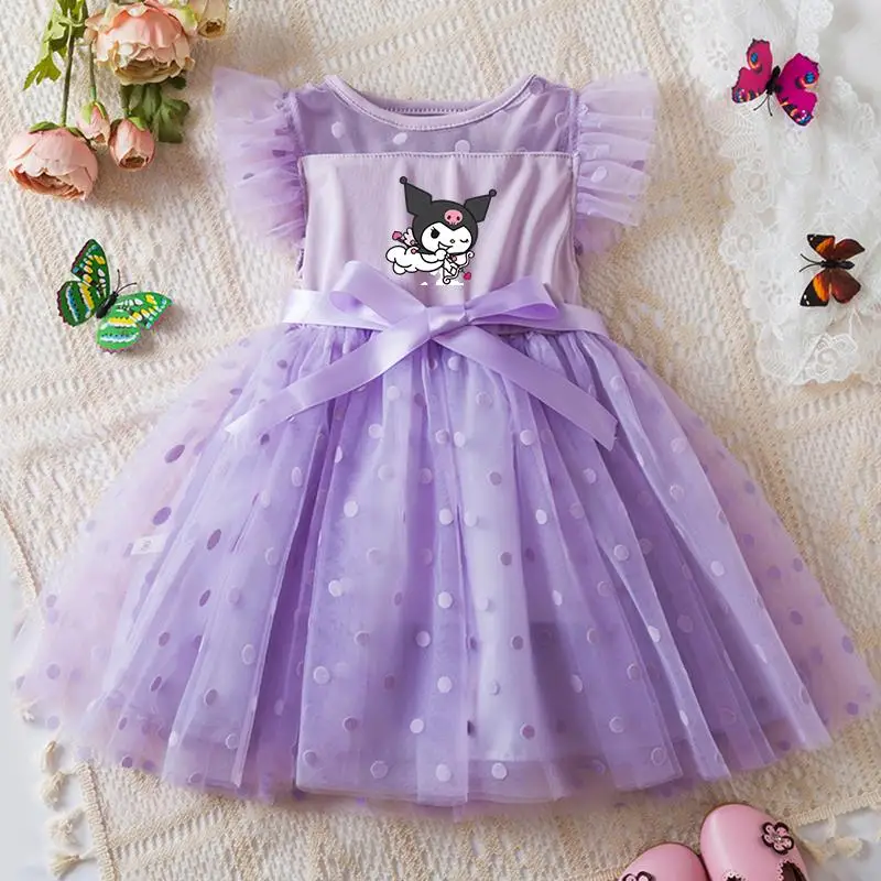 Kuromi Girls Dress Clothes Kids Party Halloween Carnival Birthday Party Princess Evening Tutu Dresses 2-6Y Costume Children