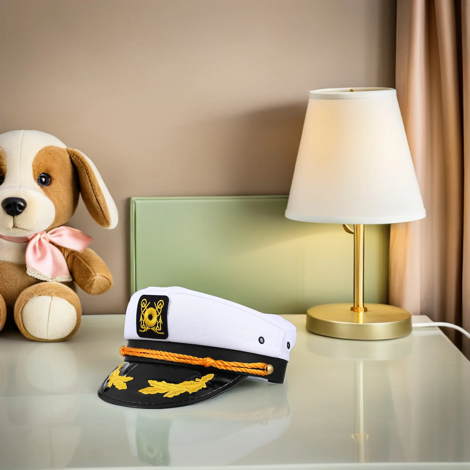 

4pcs Embroidered Sailor Hat Adjustable Nautical Captain Cap For Yacht Boat Party Marine Adventure Costume Accessory