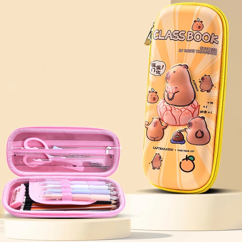 3D Capybara Pencil Case Drop Resistant Waterproof Student School Supplies Large Capacity Multifunctiona Pen Pouch Stationery