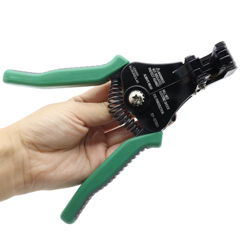 1 PCS AWG24-10 (0.2-6.0Mm2 ) WX-D2 Design Multifunctional Cable Stripper Green & Black Carbon Steel