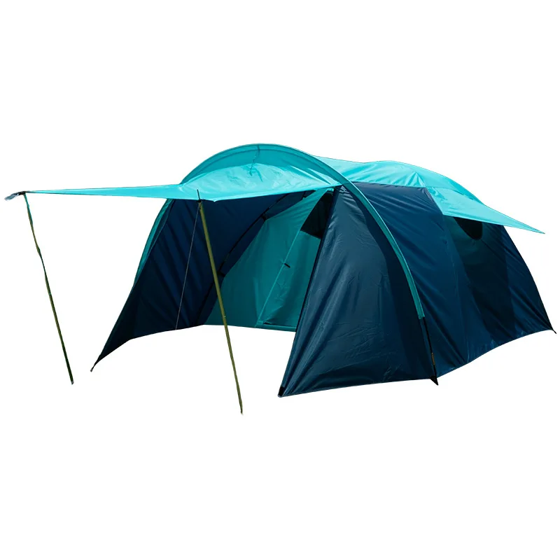 

Outdoor Manual Shade Camping Tent Portable Beach Sunscreen Tent 3-4 People Double Layer Outdoor Camping Tent