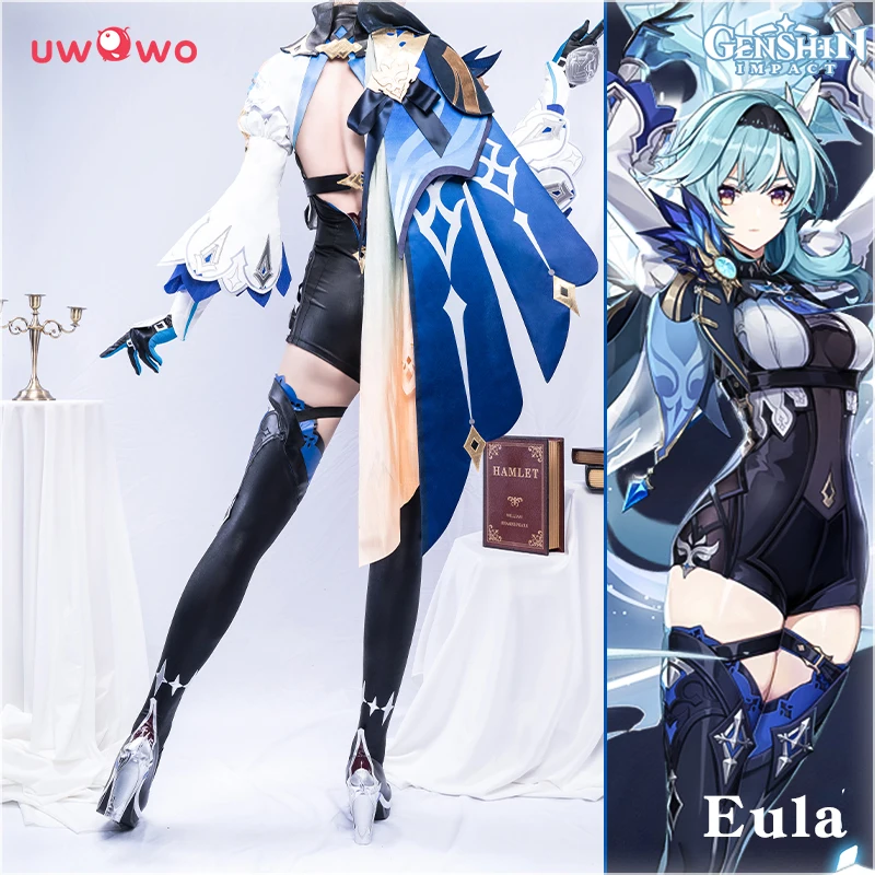 LAATSTE BATCH UWOWO Eula Cosplay Hot Game Genshin Impact Cosplay Lawrence Spin-Drift Knight Halloween Kerst Kostuums