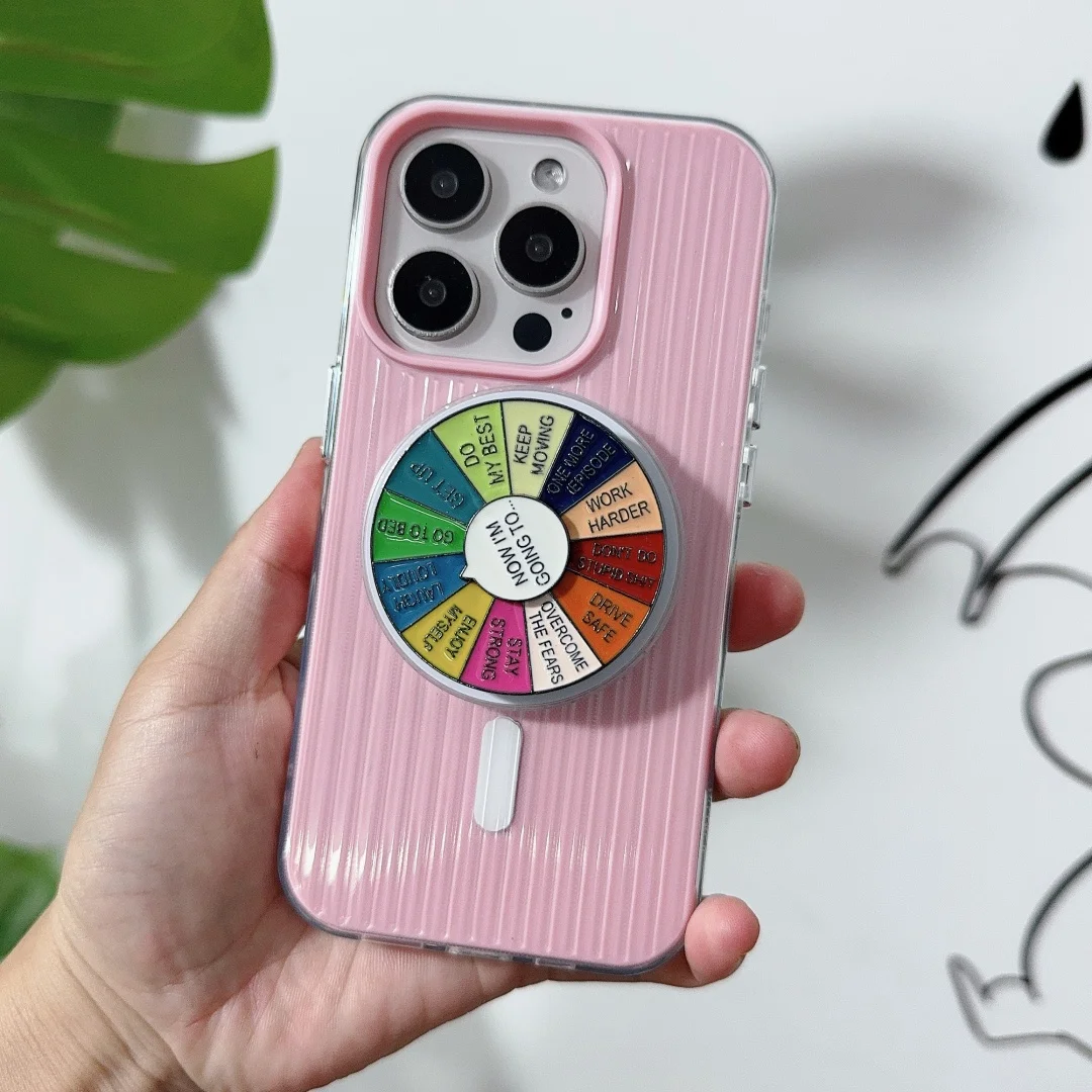 

For Magsafe Magnetic flower Phone Holder soft Case for iPhone 16 15 14 Phone Cover 16 15 13 Pro MAX Hard Shockproof Back Funda