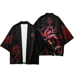 Japanese Blue Kimono Plus Size Carp Chinese Style Fashion Beach Mujer Robe Cardigan Men Shirts Yukata Haori Women's Clothing