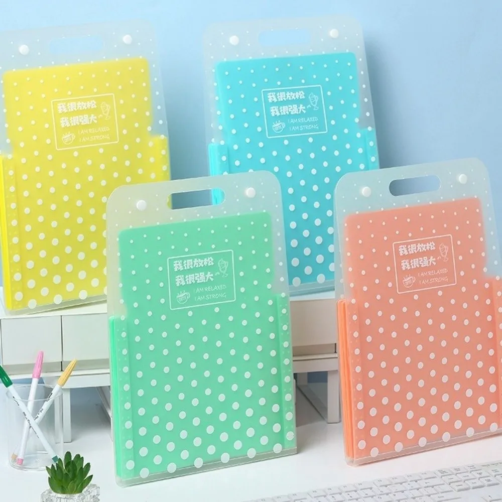 A4 Size Accordion File Folder 9-Pocket PP Material Document Storage Bag Waterproof Dual Snap Buttons Paper Storage Bag