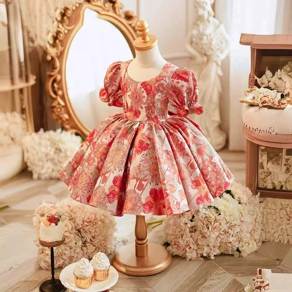 

Платье принцессы для девочек, детское платье для первого причастия, наряд для девочки на день рождения, крещение, Пасху, Ид, праздничные платья для торжеств