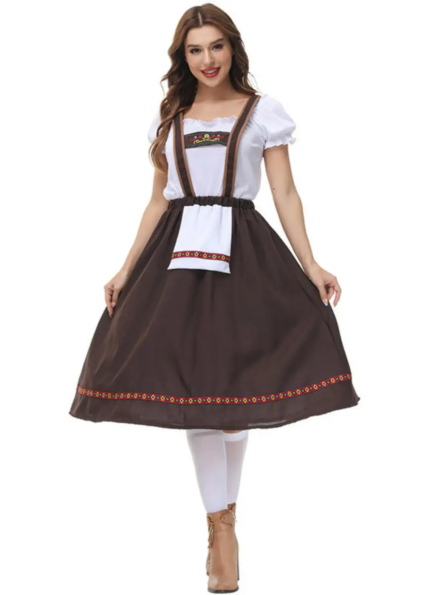 

Юбка цвета хаки с ремешком, комплект из двух предметов, Mh, пивной фестиваль, сценический костюм, женская этническая одежда, летний полиэстер