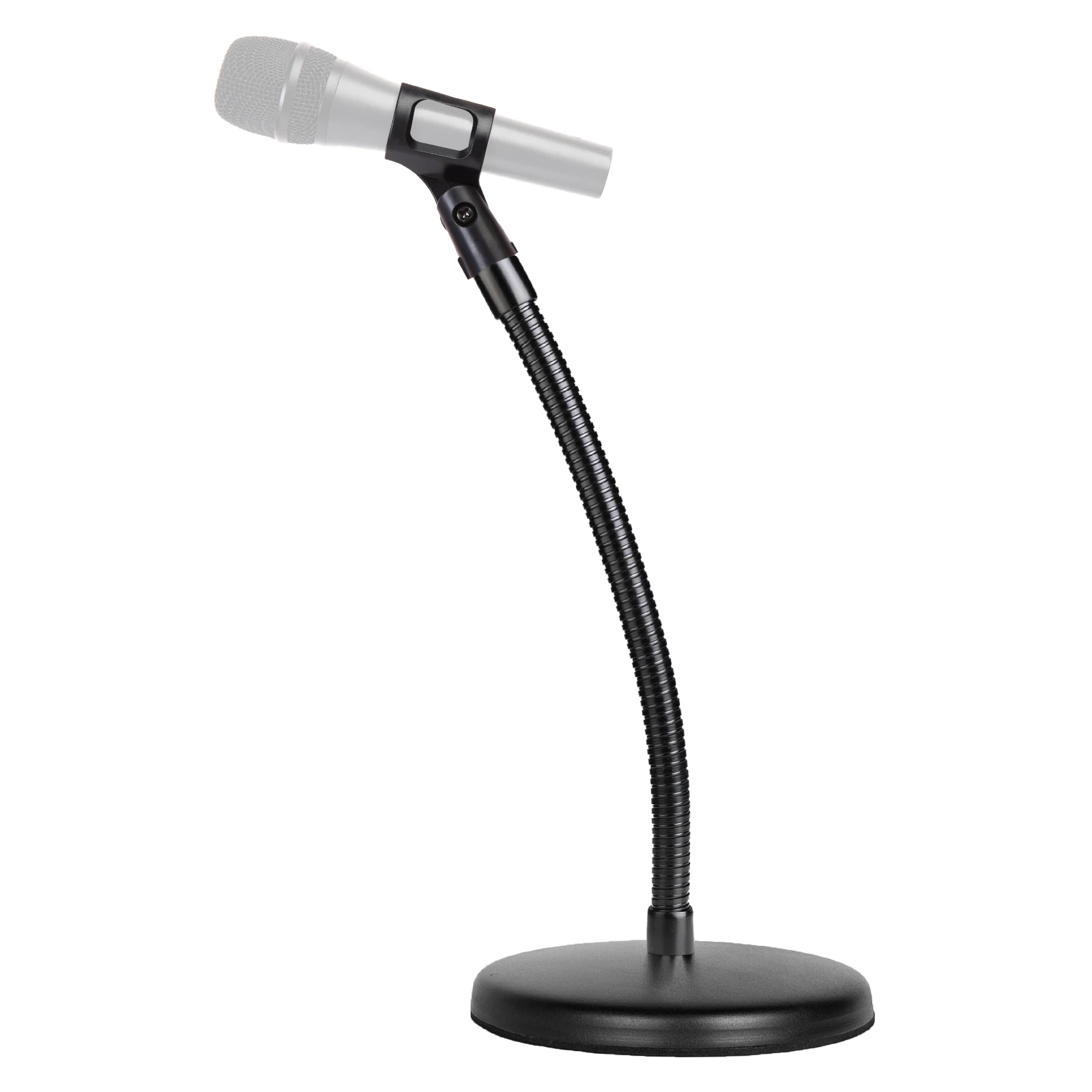 

Yinyu 30cm Flexible Goose Neck Mic Stand Heavy Steel Round Base 180mm Male 5/8" Thread for Desktop Studio
