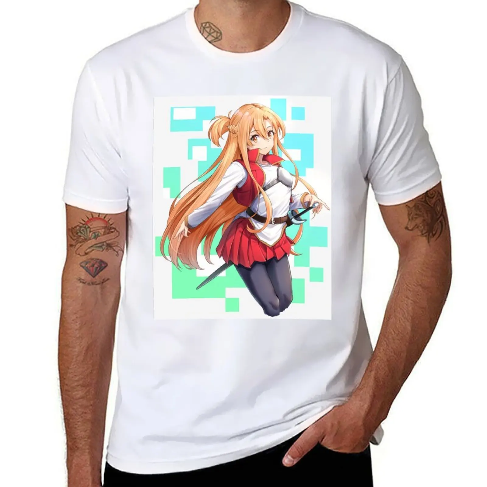 

Sword art online Asuna (SAO) T-Shirt cotton tshirt 100% t shirts for man slim fit T-Shirt