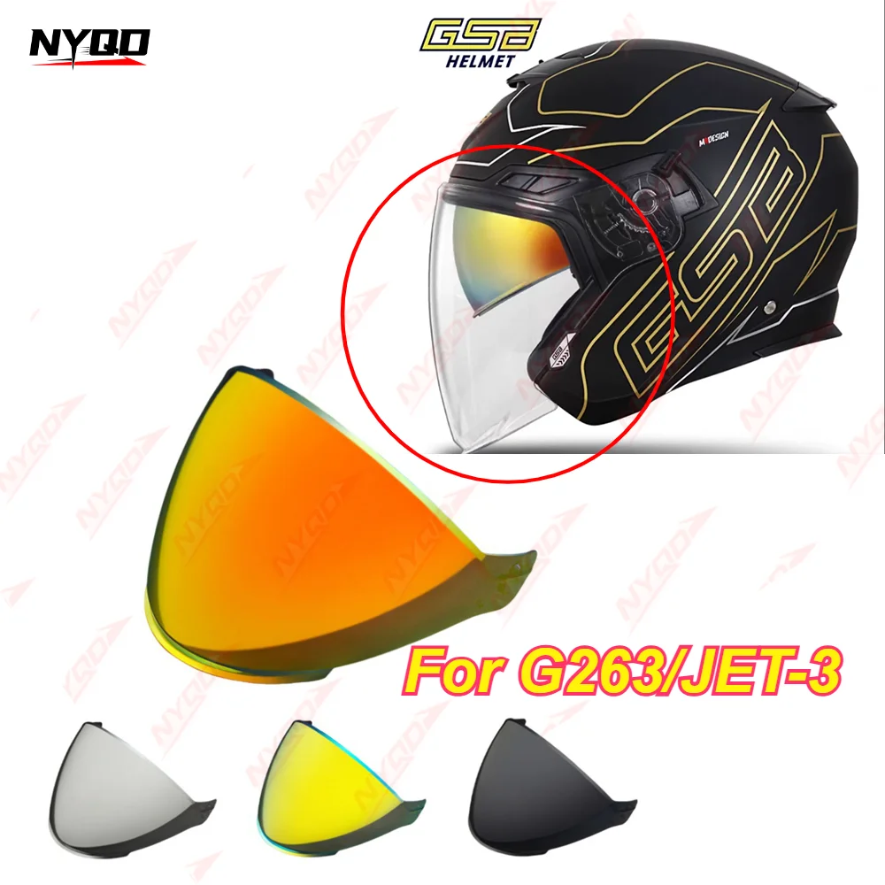 For S30 G263 JET 3 Motorcycle Half Helmet Visor Replacement Mirror Coating Windproof Anti Scratch Lens Durable Anti Fog