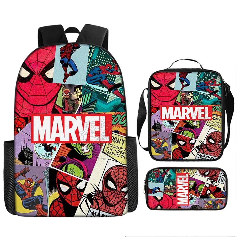 Marvel Spider Man Children\'S Stationery Student Backpack Shoulder Bag Wallet 3-Piece Set Student Gift School Backpack