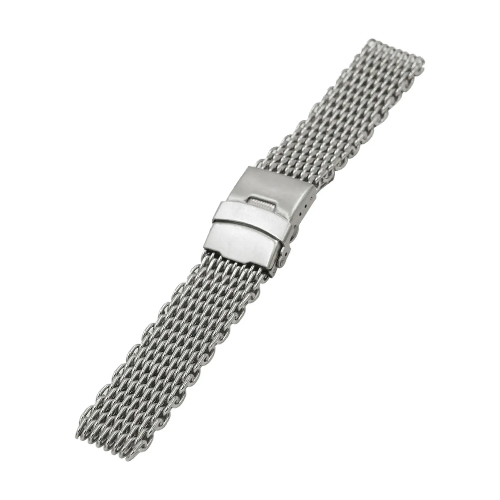 Металлический браслет для часов Shark Mesh, серебристый, из нержавеющей стали, с раскладывающейся застежкой, удобный, для спорта и бизнеса