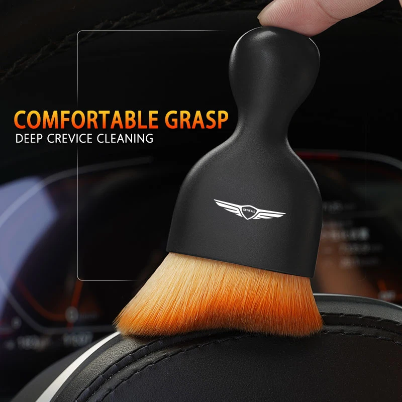 1Pcs Car Emblem Cleaning Soft Brush Dust Remover Tool For Genesis Essentia GV80 Neolun G70 G90 GV90 GV60 X G80 GV70  ﻿