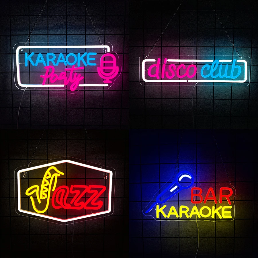 Bar Karaoke Led Neon Sign, Used For Wall Decor, Game Room, Man Cave Bar Party, Music Studio, Studio Wall Lamp, Birthday Present.