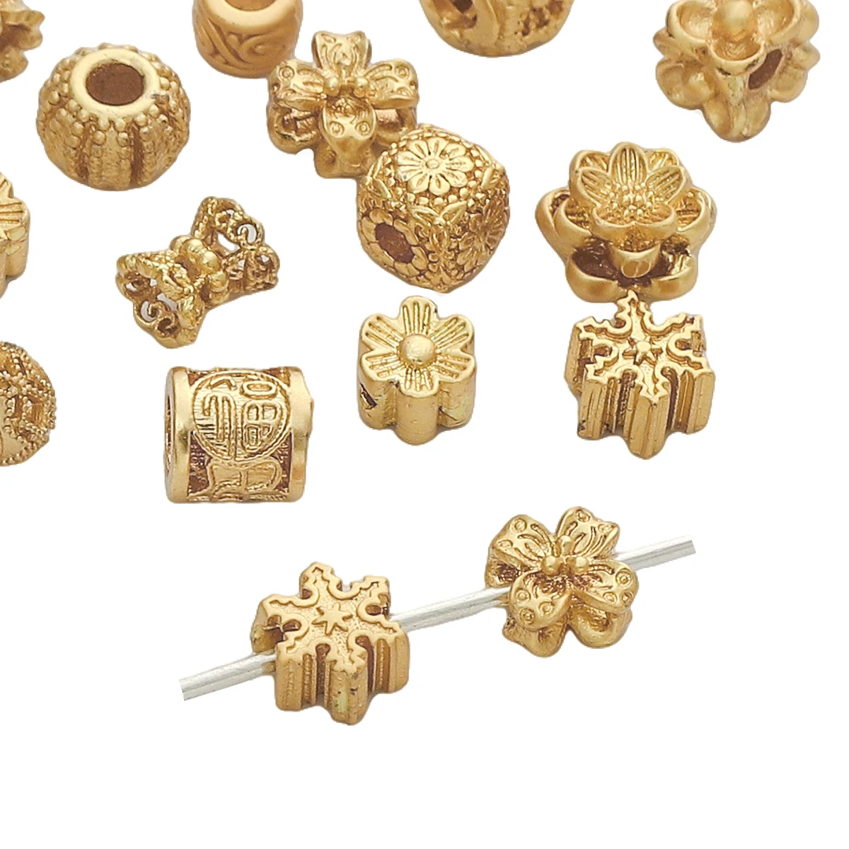 1 قطعة 4-7 مللي متر رائعة Forsted مطلية بالذهب النحاس زهرة خزر عازل ل أساور يدوية القلائد و صنع المجوهرات اكسسوارات #3