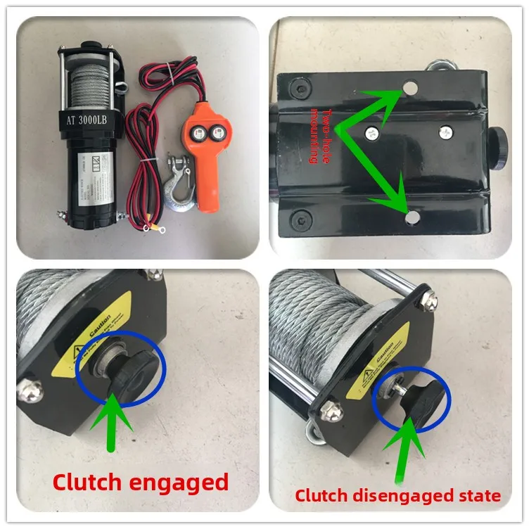 Electric winch 12v vehicle car crane 24v wireless direct current 48v winch off-road vehicle traction winch