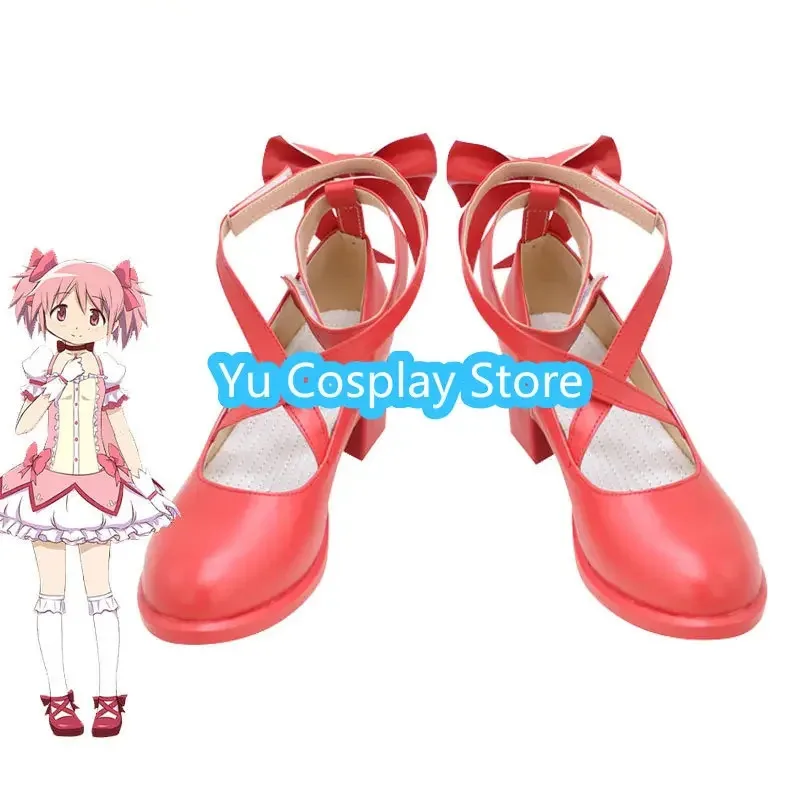 Candy 2025Yu- аниме Puella Magi Magica Kaname Madoka, обувь из искусственной кожи для косплея, карнавальные ботинки на Хэллоуин, косплей