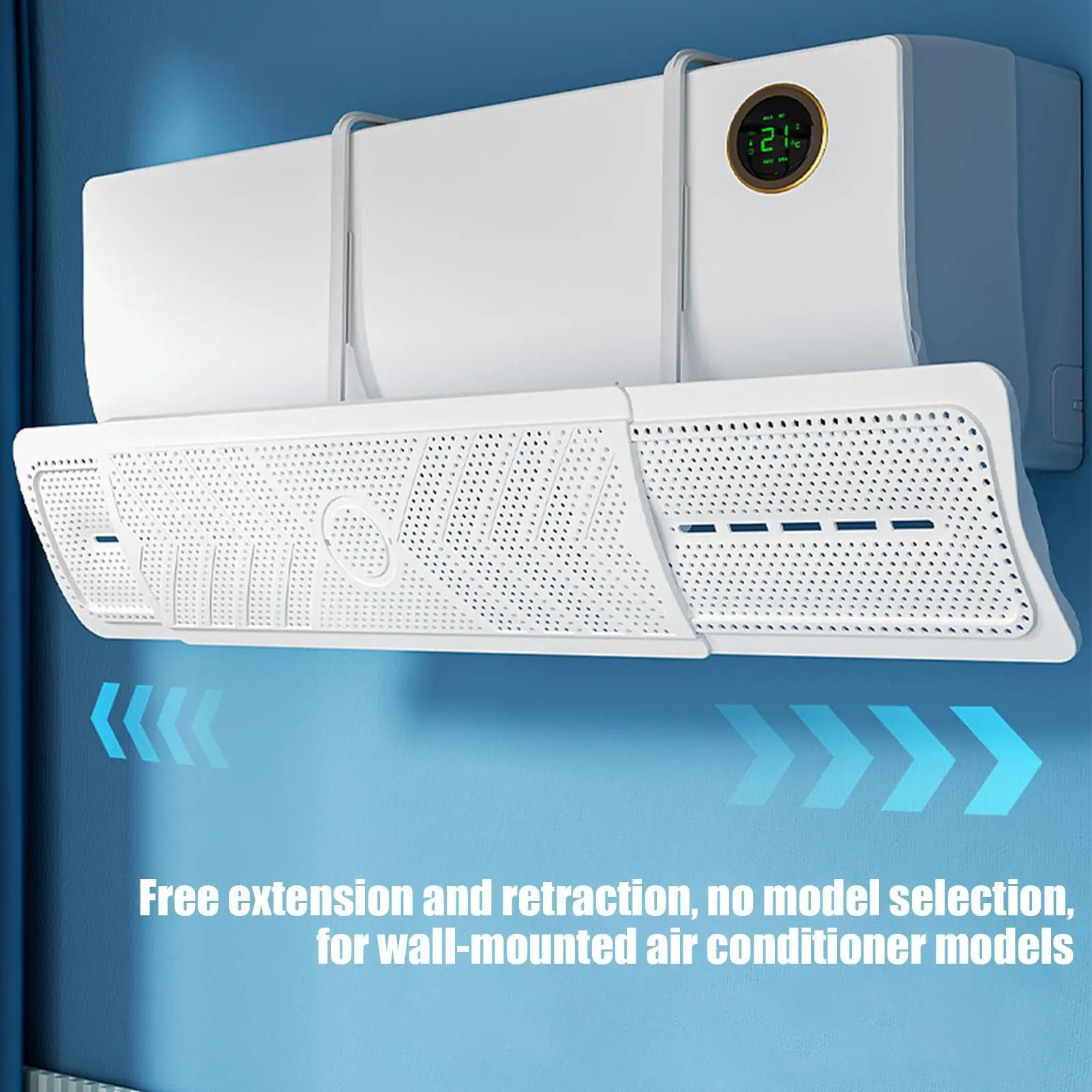 AC 디플렉터 텔레스코픽 AC 윈드 커버 드릴 없음 욕실 용 에어컨 디플렉터 침실 직장 아파트 기숙사