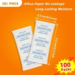 100 Packs 2g Non Toxic Variable color Silica Gel Desiccant Pet Food Damp Kitchen Room Living Moisture Dehumidifier Absorber Bag
