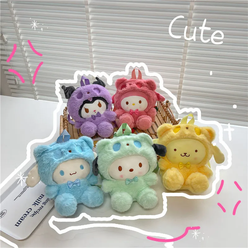 22Cm Kawaii Sanrio Pluszowy Plecak Anime Kuromi Hello Kitty Cinnamoroll Plushie Torba Anime Kreskówka Plecaki Na Ramię Dziewczyna Prezenty