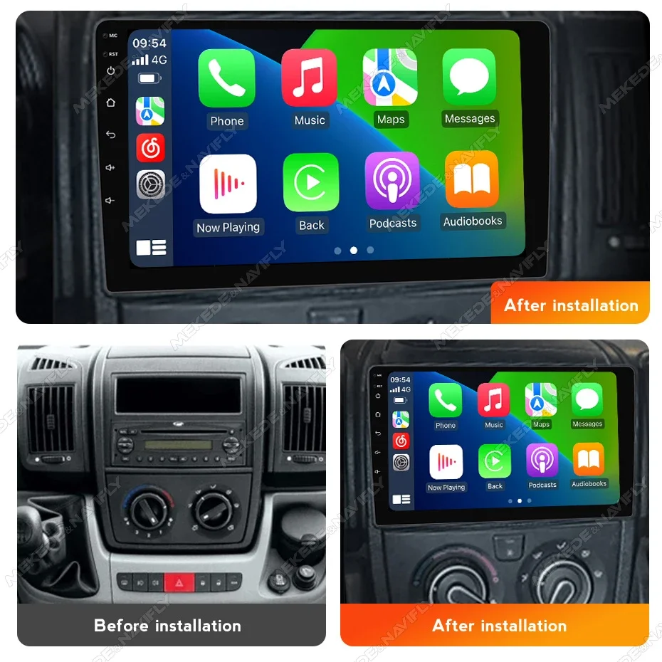 MEKEDE Android 14 Car Radio Multimedia For Fiat Ducato Peugeot Boxer Citroen Jumper 2 2006 - 2012 Wireless CarPlay Android Auto