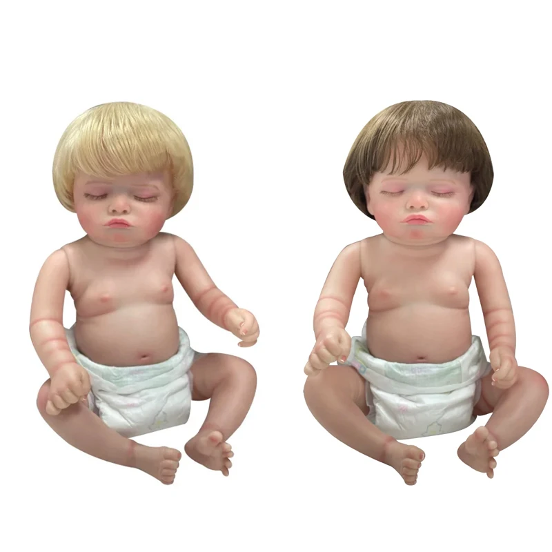 45cm 리본 인형 로잘리 귀여운 잠자는 아기 소녀 풀 비닐 바디 핸드 루팅 헤어 수집용 비닐 베이비 인형