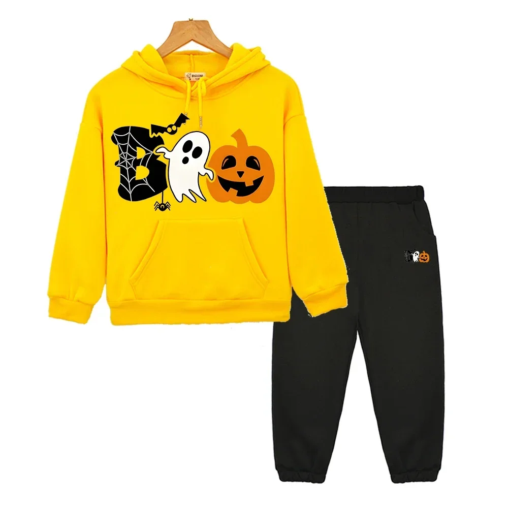 

Halloween pumpkin witch elf boy girls Sports Hooded Sets anime hoodie sweatshirt Halloween Autumn pullover kids boutique clothes