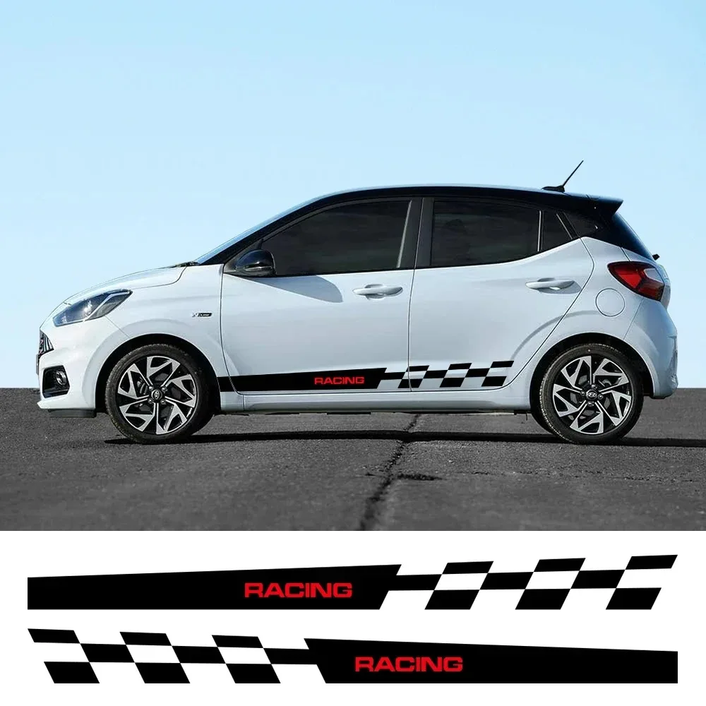 

2PCS Car Door Side Skirt Sticker Decor Exterior Waterproof Decal For Hyundai i10 N Line 2007 2008 2009 2013 2014 2019 2023 2024