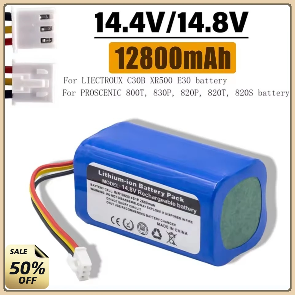 

14.4V 14.8V 3500mAh 18650 Lithium-ion Battery For LIECTROUX C30B XR500 Battery